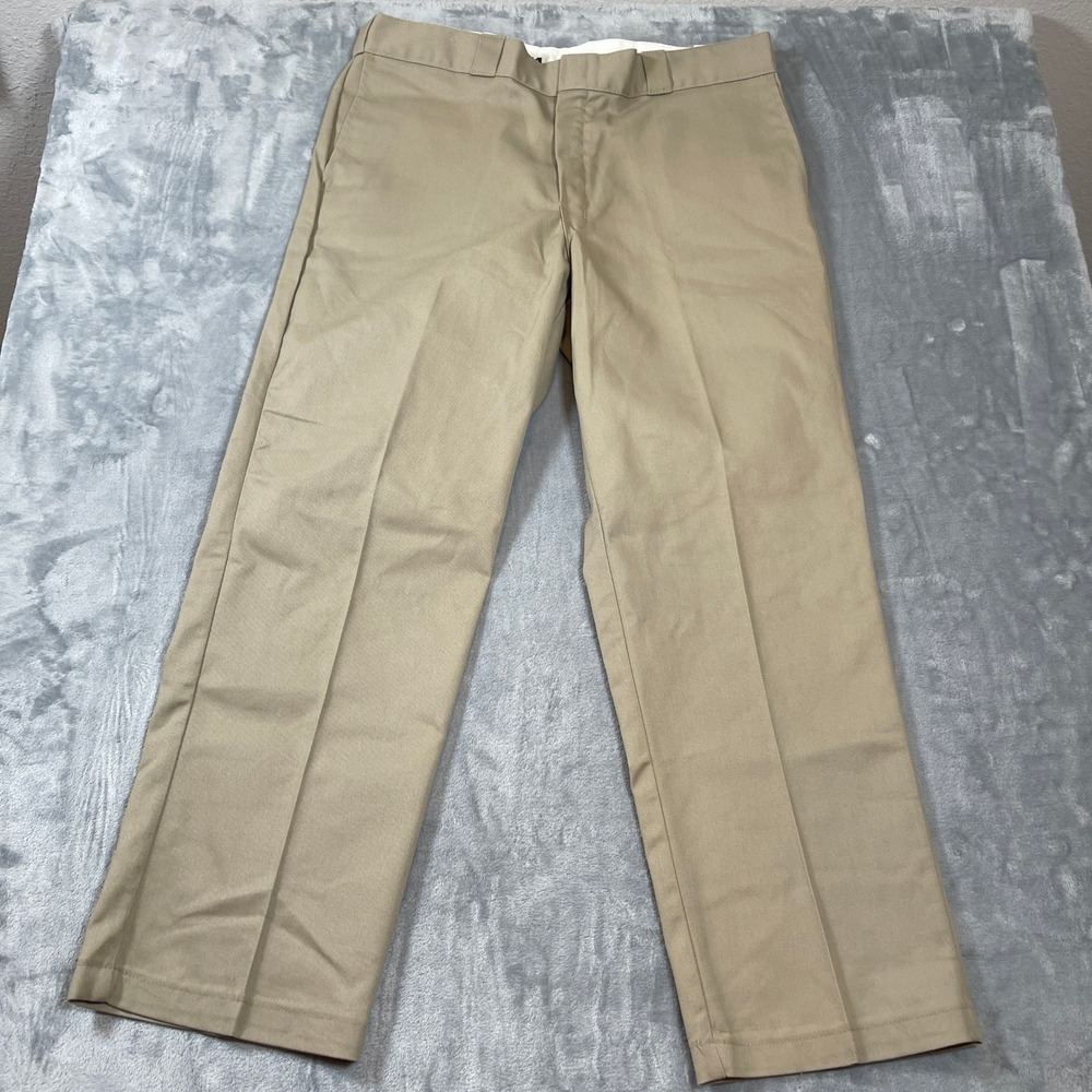 Dickies 874 Original Fit Flex Work Pants Mens 38X30 Khaki Tan 11874DS NEW